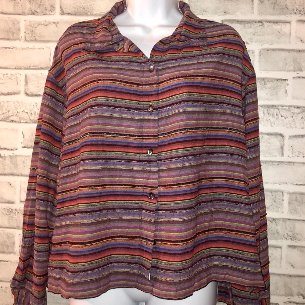 🦋Vintage Chico’s Design Multi-Color Silk Top, 3